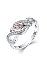 outstanding leaf infinity knot sterling silver baby ring